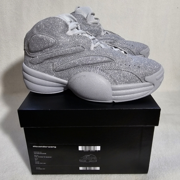 NIB Alexander Wang Silver Sparkly Hoop Sneakers